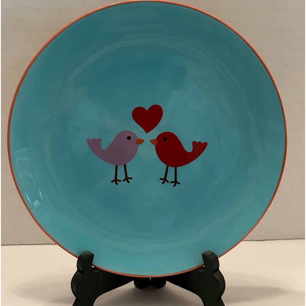 Harry & David Love Birds Valentines Spring 8 inch Ceramic Appetizer Plate